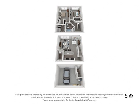 22CE 1,160 sq.ft. Floor Plan at Lionsgate South, Hillsboro